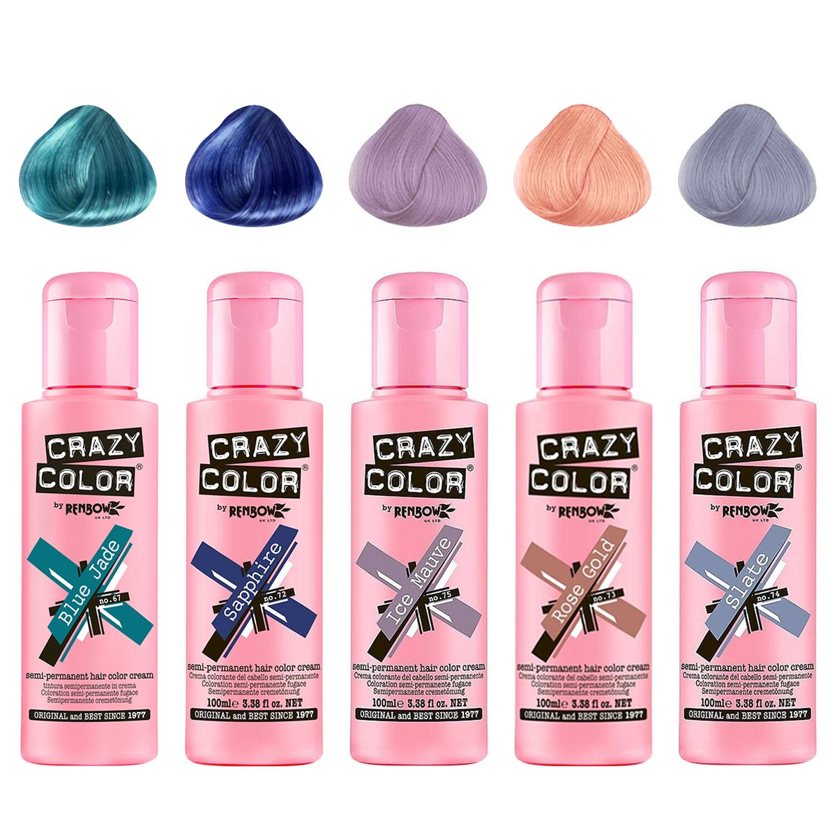 CRAZY COLOR SEMI PERMANENT HAIR DYE 100ml -All colours-FAST UK