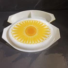 Vintage PYREX Divided Casserole Dish 1-1/2 Quart Ovenware 3 with 945C4 Daisy Lid