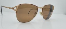 Vintage Eyetel Brown Gold Oval Half-Rim Sunglasses France FRAMES ONLY