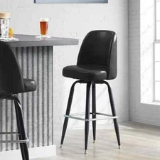 42" BLACK SWIVEL BAR STOOL, WATERFALL BUCKET SEAT HEAVY DUTY COMMERCIAL (ONE)