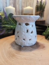 Weißer Keramik Wachsschmelzer Teelicht betriebener Ölbrenner Aromatherapie Schmetterling