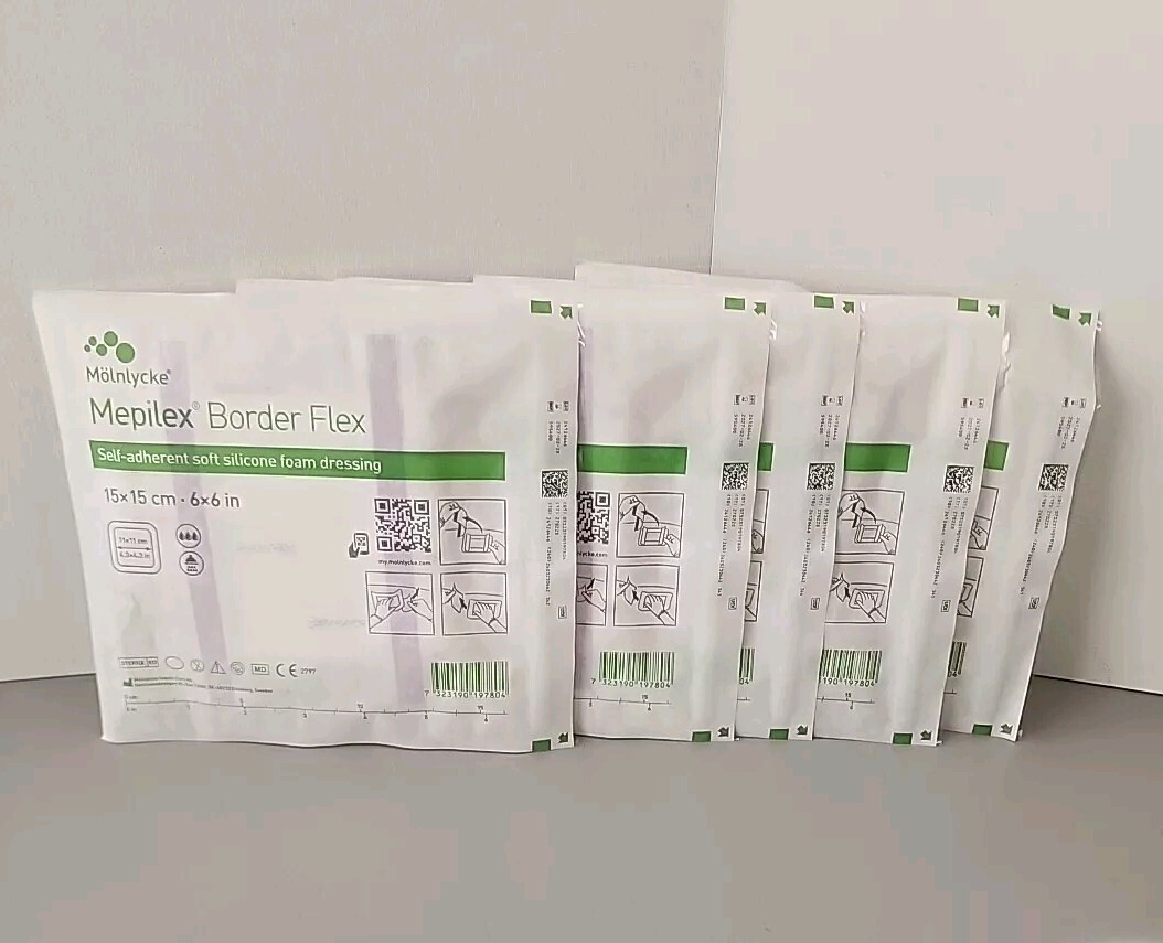 5 Dressings - Molnlycke Mepilex Border Flex - 6x6 595400 1 New OPENED Bx of 5