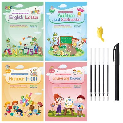Magic Ink Copybooks for Kids Reusable Handwriting Workbooks for Preschools Gr...