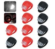 10X Fahrradlampe Fahrrad Licht Frontlicht Rücklicht Radlicht LED Silikon Lampe