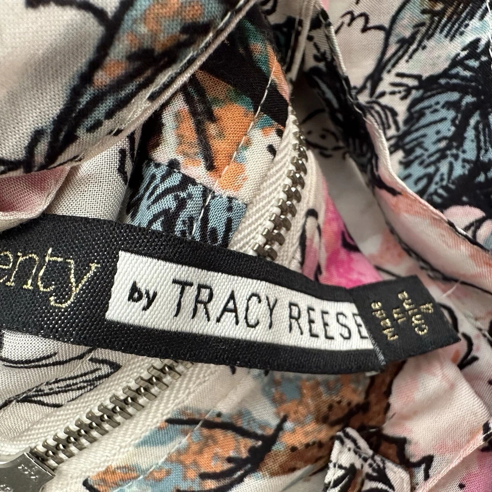 Mono Plenty by Tracy Reese para mujer Gwyneth talla 4 floral pierna ancha rosa Foto 3 de 4