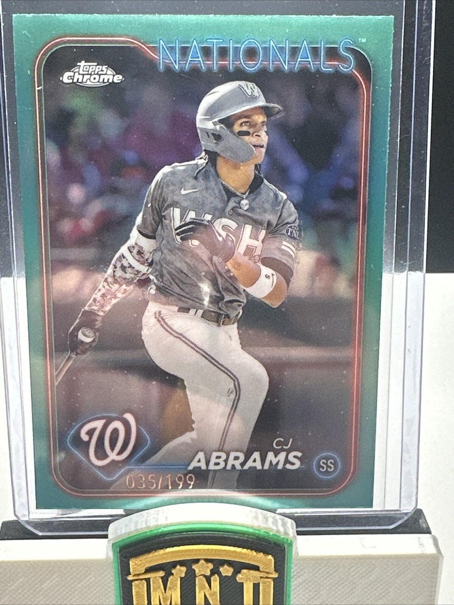 2024 Topps Chrome #247 CJ Abrams Aqua Refractor #'/199 Nationals