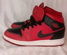 Nike Air Jordan 1 Mid 'Reverse Bred' Youth Red/Black Sneakers - Size 5Y