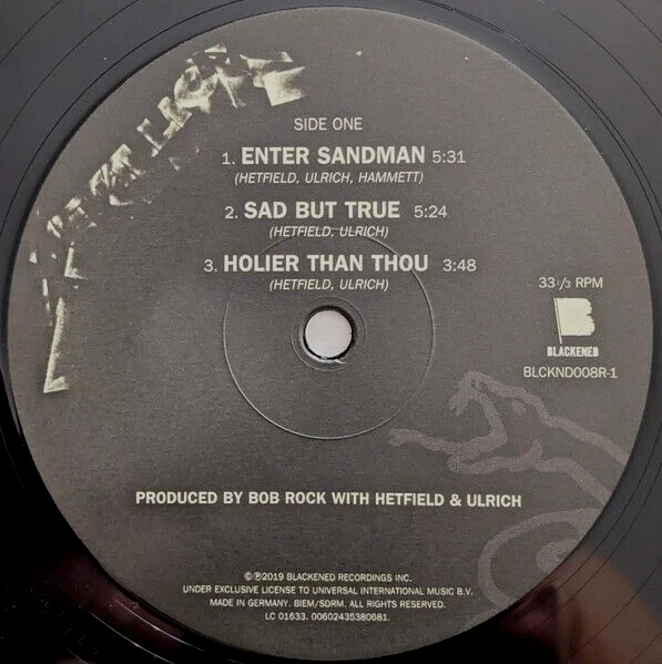 METALLICA - METALLICA (THE BLACK ALBUM) - 2 LP Remastered 180gram VINYL NEW - image 4 of 4