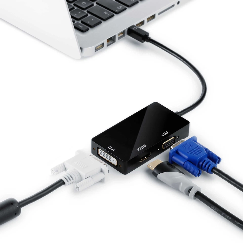 CSL 4k 3in1 Mini DisplayPort zu HDMI/DVI/VGA 3in1 Videokonverter High Speed - Bild 2 von 3