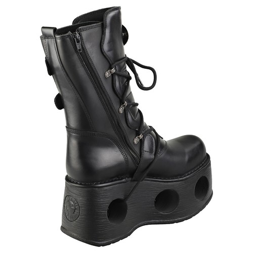 New Rock Space Metallic Neptuno Boots Unisex Platform Boots in Black - 8 US - 第 2/8 張圖片