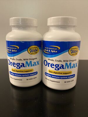 North American Herb & Spice OregaMax 180 Vegi Capsules (2 Bottles of 90capsules)