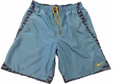 Nike Men s Swim Trunks Board Shorts Lined Elastic Waist Pockets Blue Large EUC