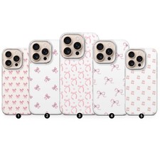 Pink Bow Phone case for Apple iPhone 16 Pro max 15 14 13 12 11 Xr SE TPU Cover