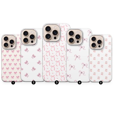 Pink Bow Phone case for Apple iPhone 16 Pro max 15 14 13 12 11 Xr SE TPU  Cover | eBay