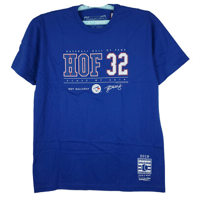 Toronto Blue Jays Mitchell & Ness MLB L Large Shirt Hall of Fame #32 Blue NWT