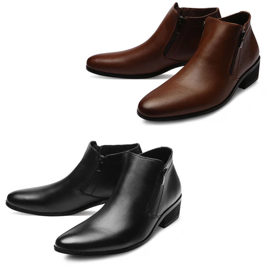 Men's genuine top leather ankle boots