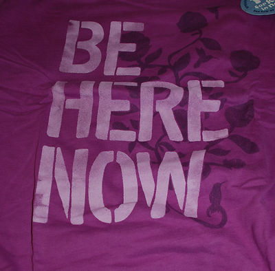 XL NWT Women's Life Is Good Be Here Now LS SEMI-FITTED Good Karma Cotton Tee