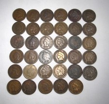 Vintage Indian Cent Collection 36 Different Dates 1859-1909 AN730