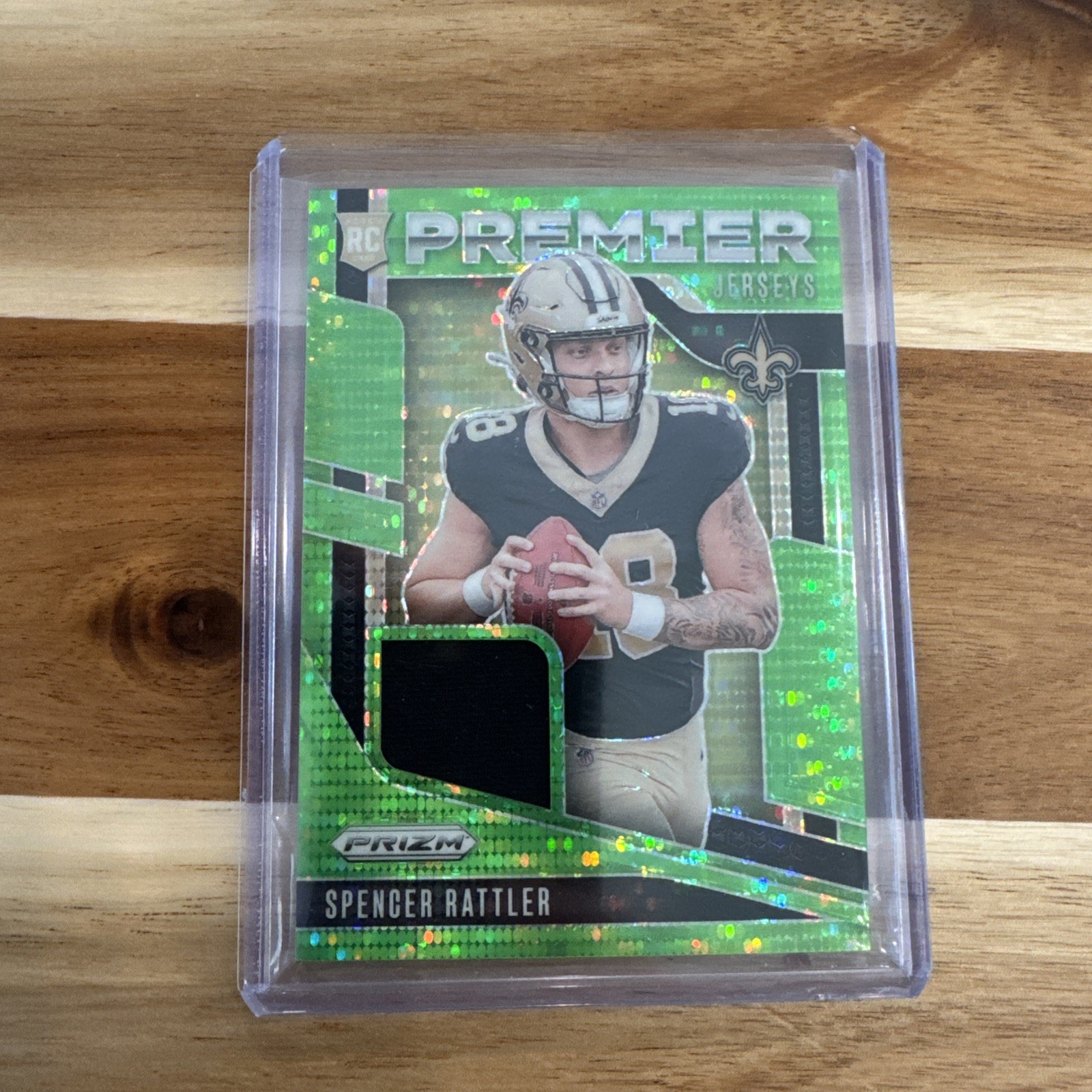 2024 Panini Prizm #PJ-SRR Spencer Rattler Premier Jerseys  - Neon Green Pulsar
