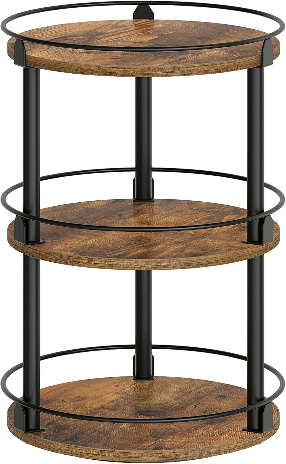 3-Tier Lazy Susan Organizer Rotating Spice Rack Spinning Organizer Industrial