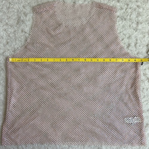 NWT Haute Monde Womens XL Barbiecore Sexy Contemporary Pink Mesh Sparkle Top - Picture 5 of 9