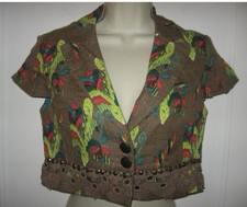 Nanette Lepore Cropped EXOTIC PAISLEY Embroid...