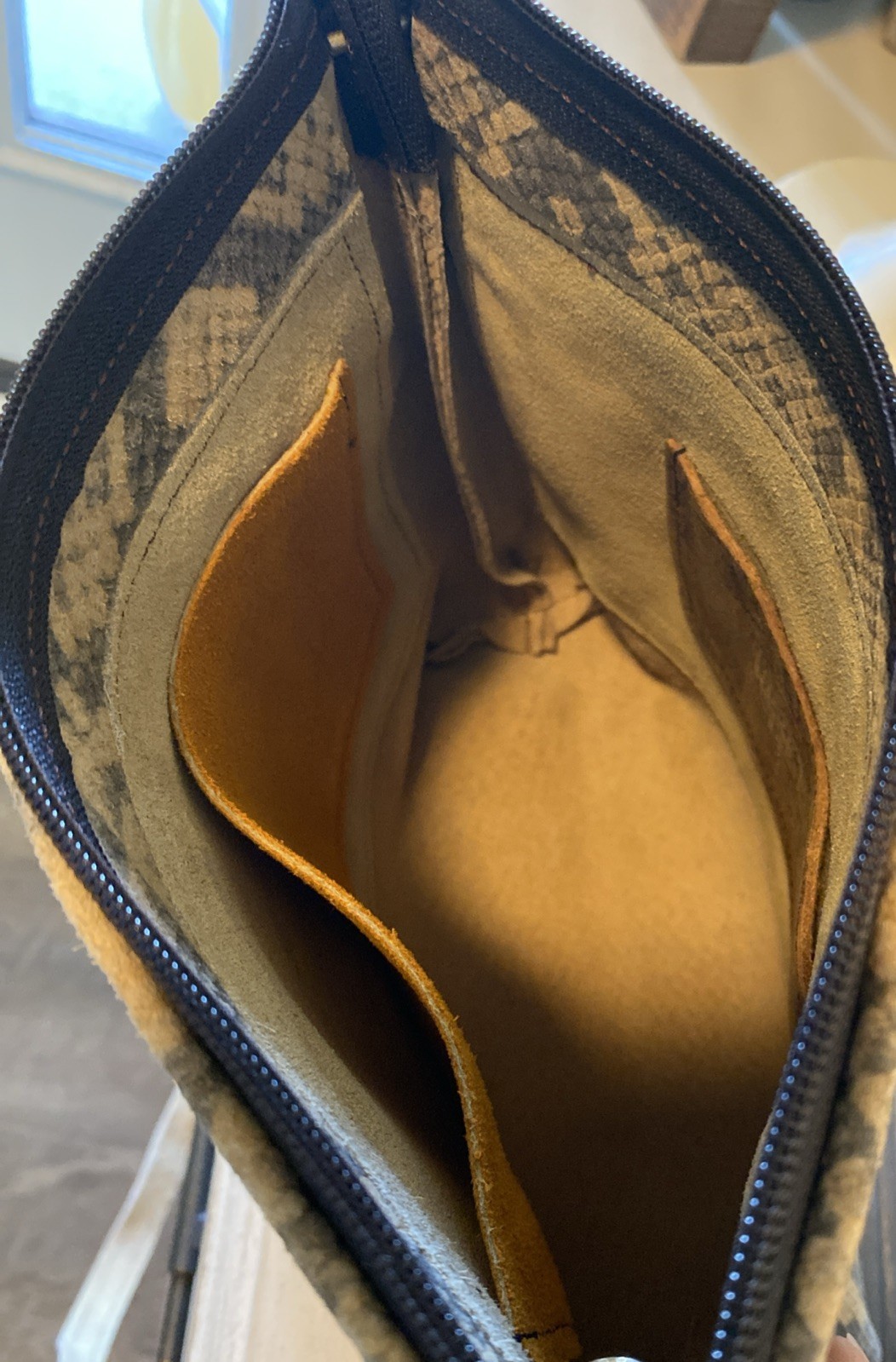 Down Home Leather Python Snakeskin Print Crossbod… - image 8