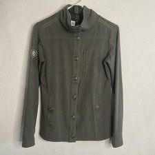 Kuhl Krush Khaki Green Logo Thumbholes Hiking Full Snap Jacket Women S China