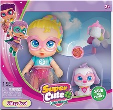 Super Cute Mini Glitzy Cool Doll with Puppy  Regi & Snowball, 12cm Doll NEW