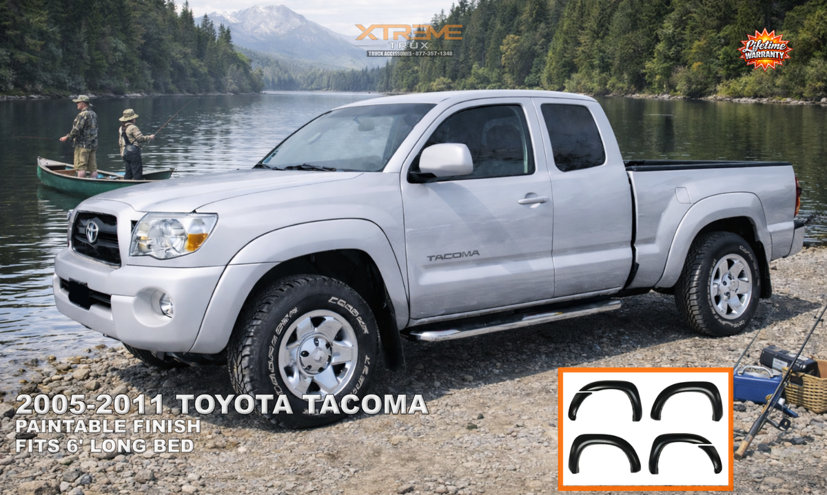 2005-2011 Toyota Tacoma Long Bed Paintable Smooth Extension Fender 