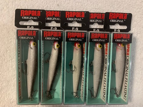 Lot De 5 Rapala Original F-9 – 3/16oz – Argent – Leurres Neufs Sous Emballage
