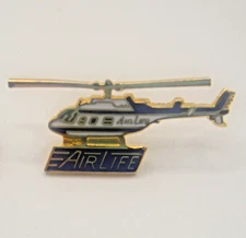 AirLife Helicopter Enamel Clutch-Back Pin EMS Medical Transport Denver CO 1980s