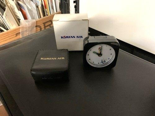Korean Air 1989 With Instructions Analog Alarm Clock Black Colored