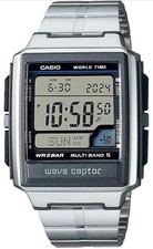 CASIO WV-59RD-1AJF Wave Ceptor Radio Solar Silver Metal Digital Watch Japan New