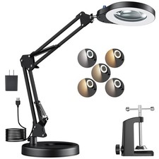 10X Magnifying Glass with Light and Stand, 5 Color Modes  Stepless Dimmable ...