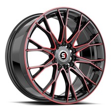 18x8 Spec-1 Sp-59 Gloss Black Red Machined Wheels 4x1004x4.5 38mm Set Of 4