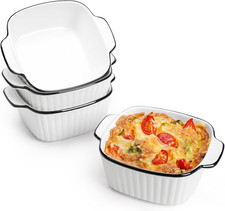 NUTRIUPS 13Oz Ceramic Baking Dishes Set of 4, Square Baking Dishes, 400 Ml Small