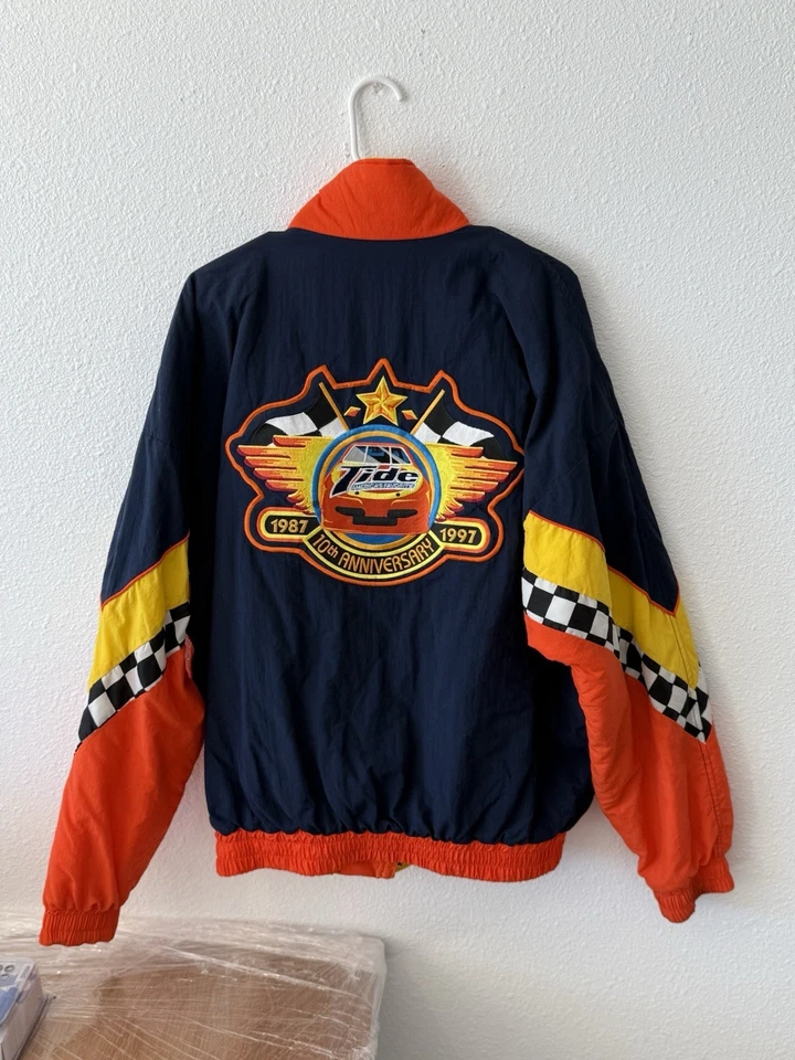 Vintage Nascar Racing Jacket Ricky Rudd Tide Crew XL 10th Anniversary Embroider - Image 2 of 4