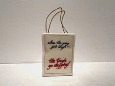 Vintage Mini Ceramic Shopping Bag  1982 The Going Gets Rough - Tough Go Shopping