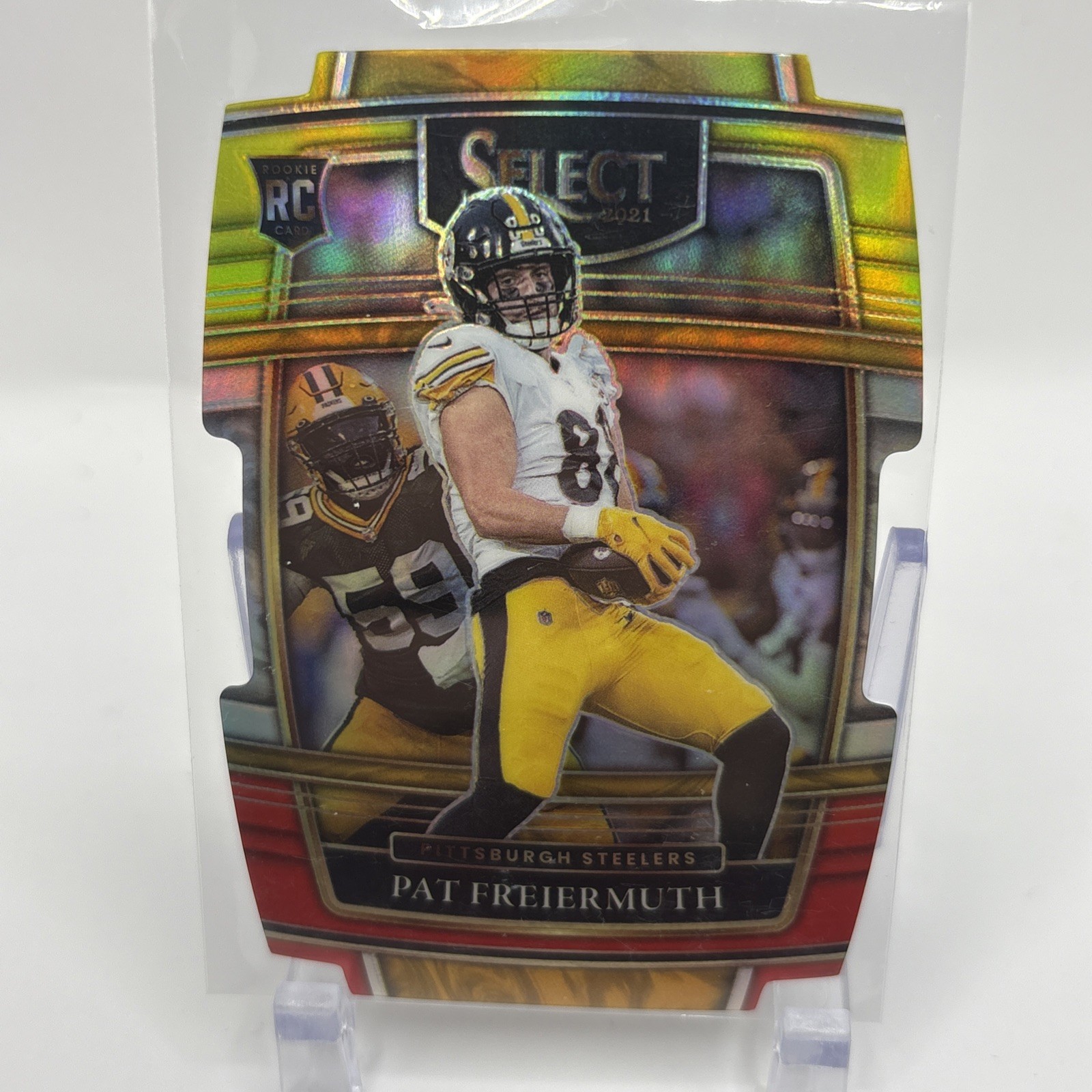 2021 Panini Select - Concourse Pat Freiermuth #59 Red & Yellow Prizm Die-Cut...