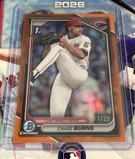 2024 Bowman Draft Chase Burns Orange Chrome Parallel /25 🍊 #BDC-55