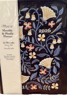 Lady Jayne Monthly & Weekly Planner 12 Months Jan-Dec 2026 Monthly, Weekly Blue
