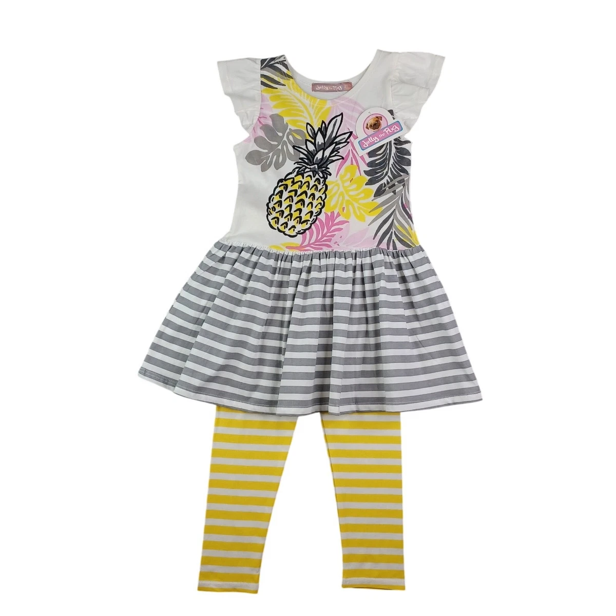 Jelly the Pug girls cotton dress. Size 5 with a