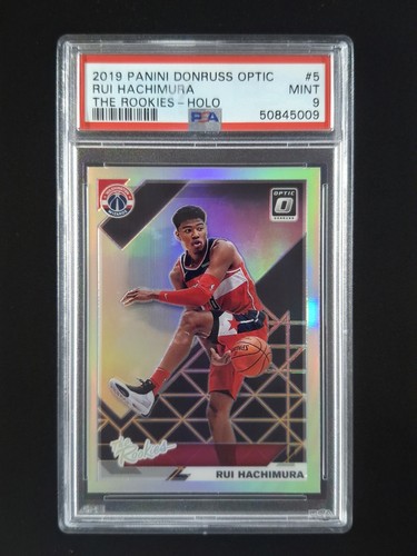 2019-20 Panini Donruss Optic RUI HACHIMURA RC Holo Prizm SP The Rookies #5 PSA 9