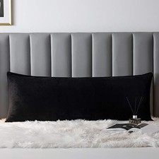Velvet Body Pillow Cover/Case Pillowcase with Zipper, Soft Body 20x54 Black