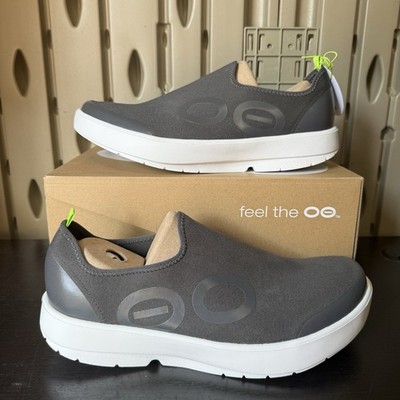 Oofos OOmg Eezee Men s Size 13 Slip On Recovery Sneakers Gray Comfort Shoes