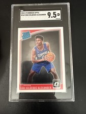 SGC 9.5 2018-19 Donruss Optic Shai Gilgeous-Alexander Rc #162 Rated Rookie SGA