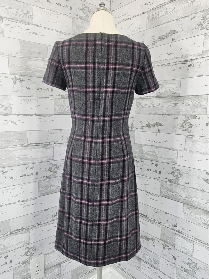 Brooks Brothers Plaid Wool Blend Sheath Dress Womens 6 Business Career - Image 4 of 4