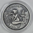 1988 .999 Antiqued Sliver Mermaid of the Sea Mythological Legends by AMC Round