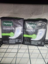 Depend Incontinence MAXIMUM Men's Absorbency Guards Pads 104 Count 2packs of 52